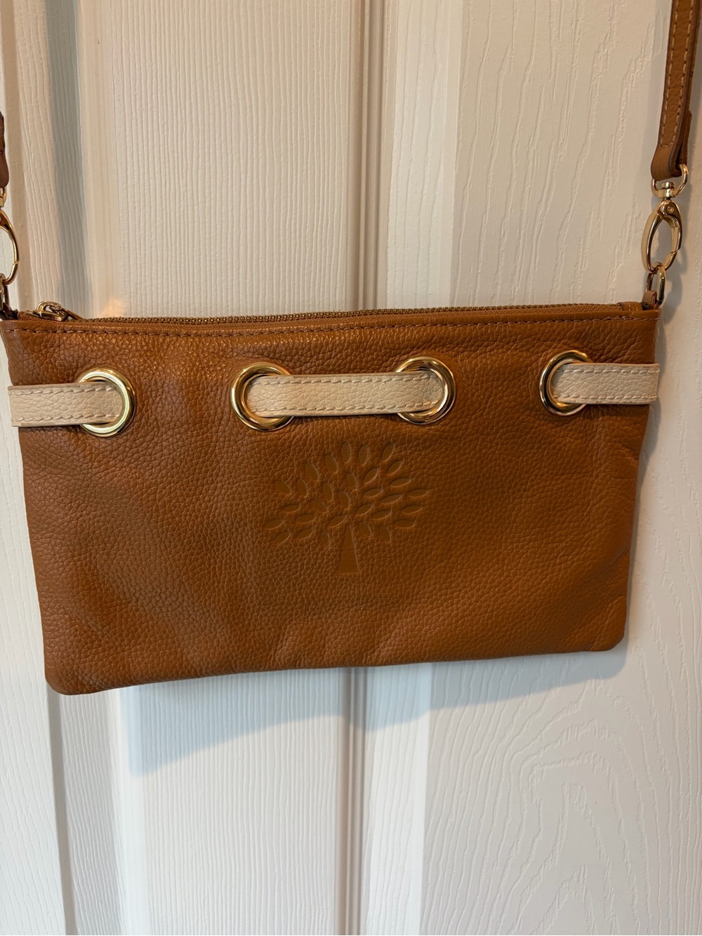 Mulberry cognac and cream cross body purse - Picture 4 of 6